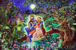 Moonlight Dalliance Canvas Art 12x18